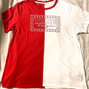 True Religion - XL - Women’s T-shirt - Smoke Free Home - Red & White